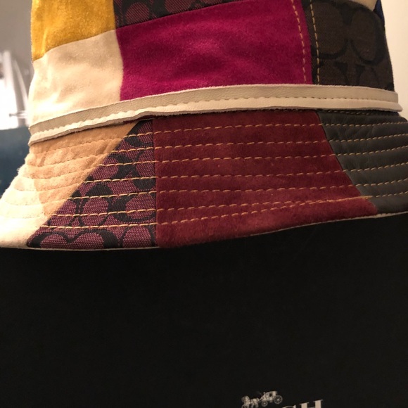 Coach multi-color leather/ suede hat - Picture 2 of 7